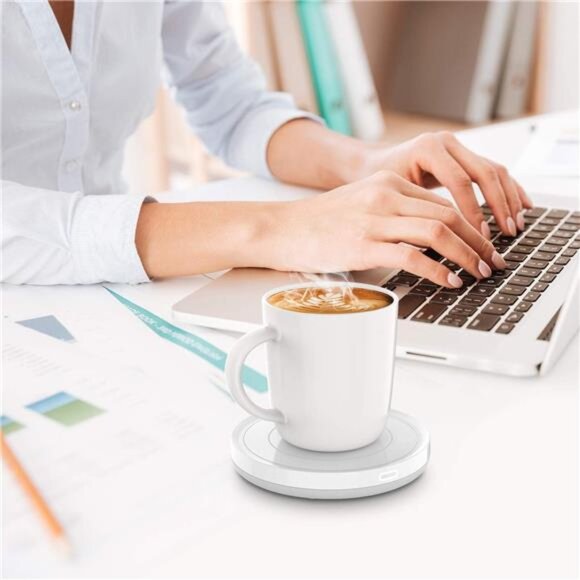 Smart Coffee Set Auto On/Off Gravity-Induction Mug Office Desk Use, Candle Wax - Picture 6 of 7